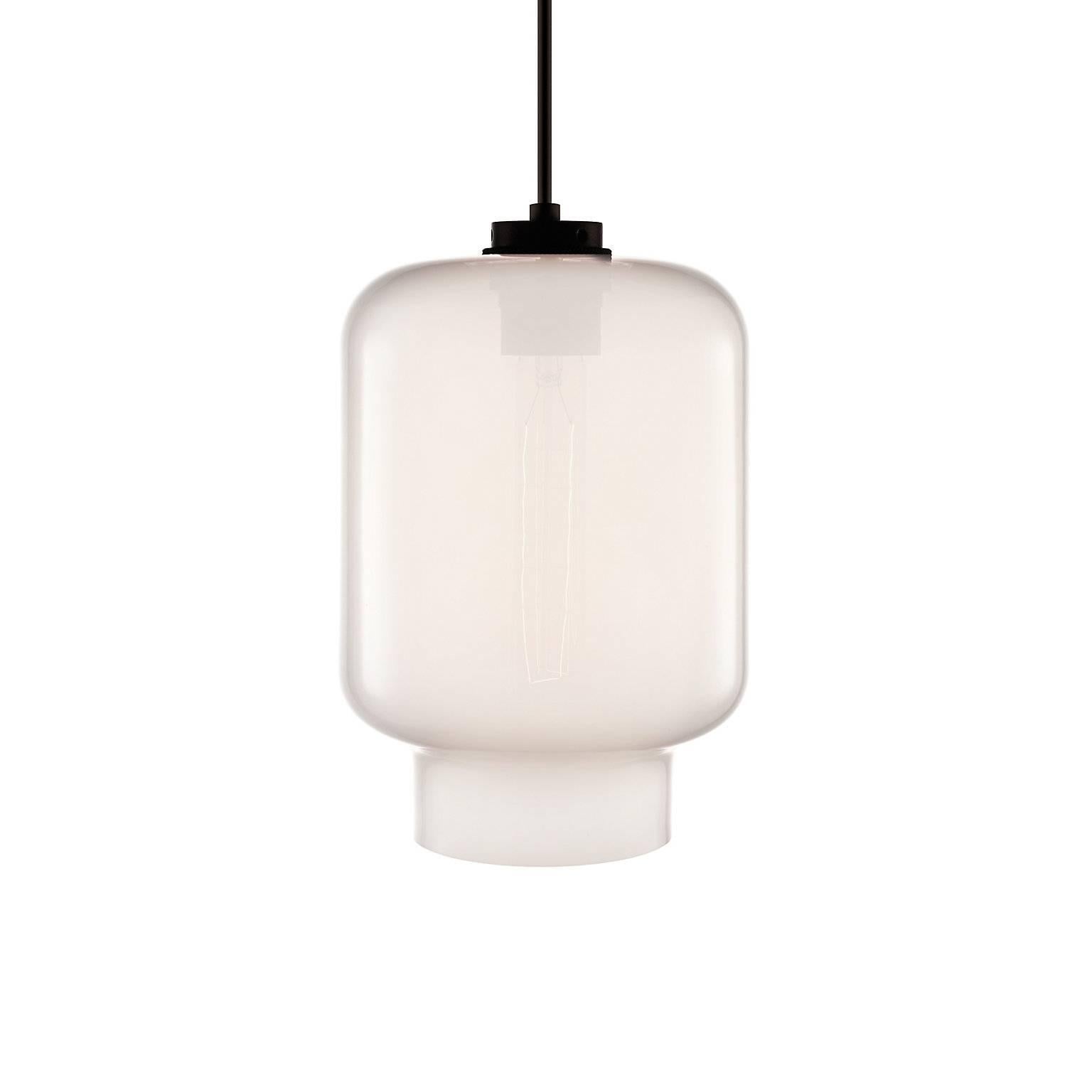 Calla Crystal Handblown Modern Glass Pendant Light, Made in the USA In New Condition For Sale In Beacon, NY