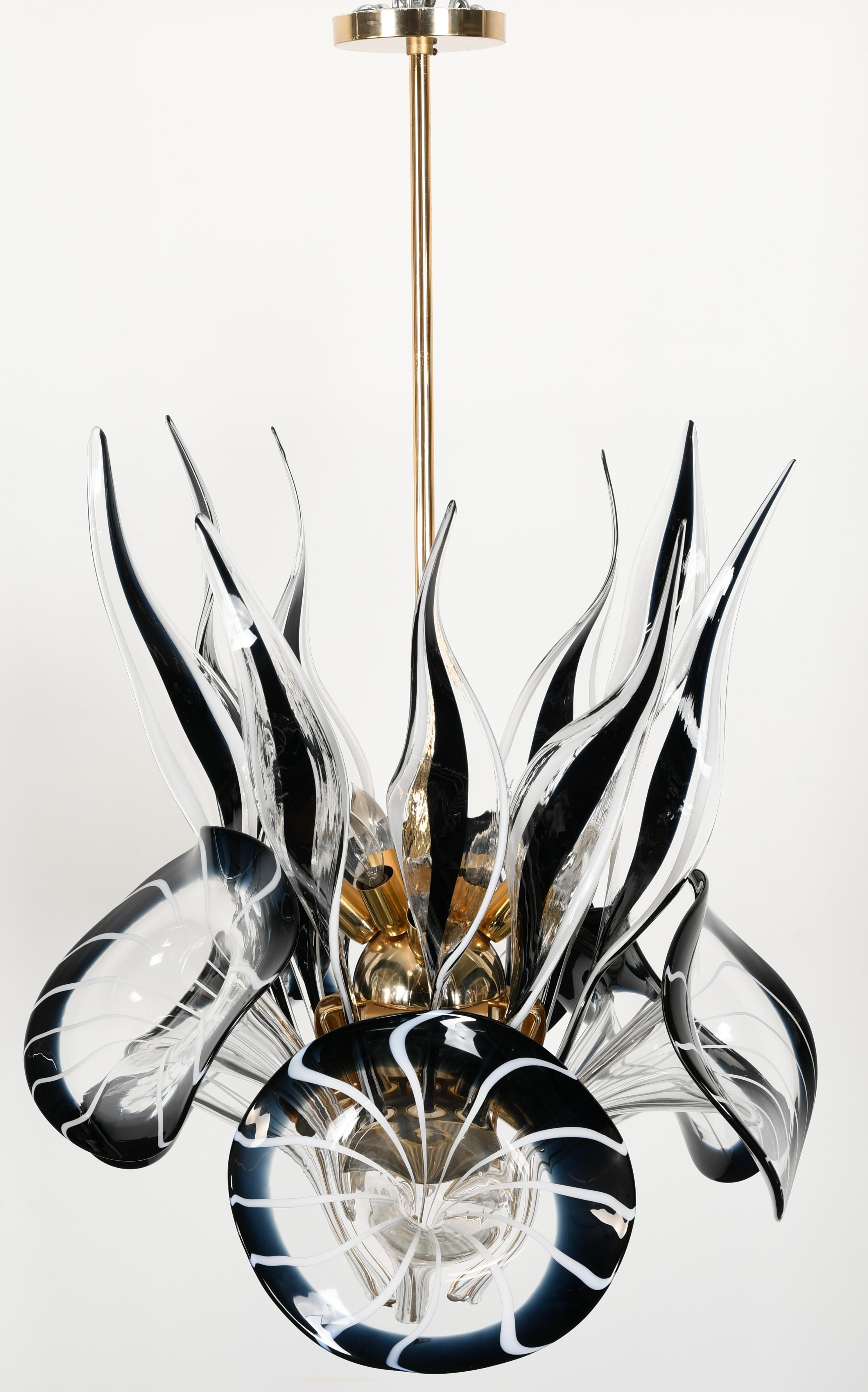 Calla Lily Chandelier in the Manner of Franco Luce, 1970s 1