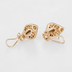 Calla Lily Earrings Citrine Diamond Estate Jewelry 14 Karat Yellow Gold Flowers