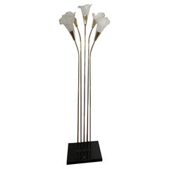 Retro Calla Lily Flower Brass Floor Lamp