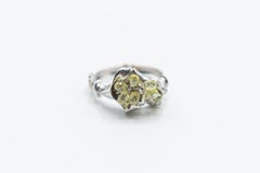 Calla Lily Ring with Yellow Diamond Briolette