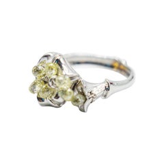 Calla Lily Ring with Yellow Diamond Briolette