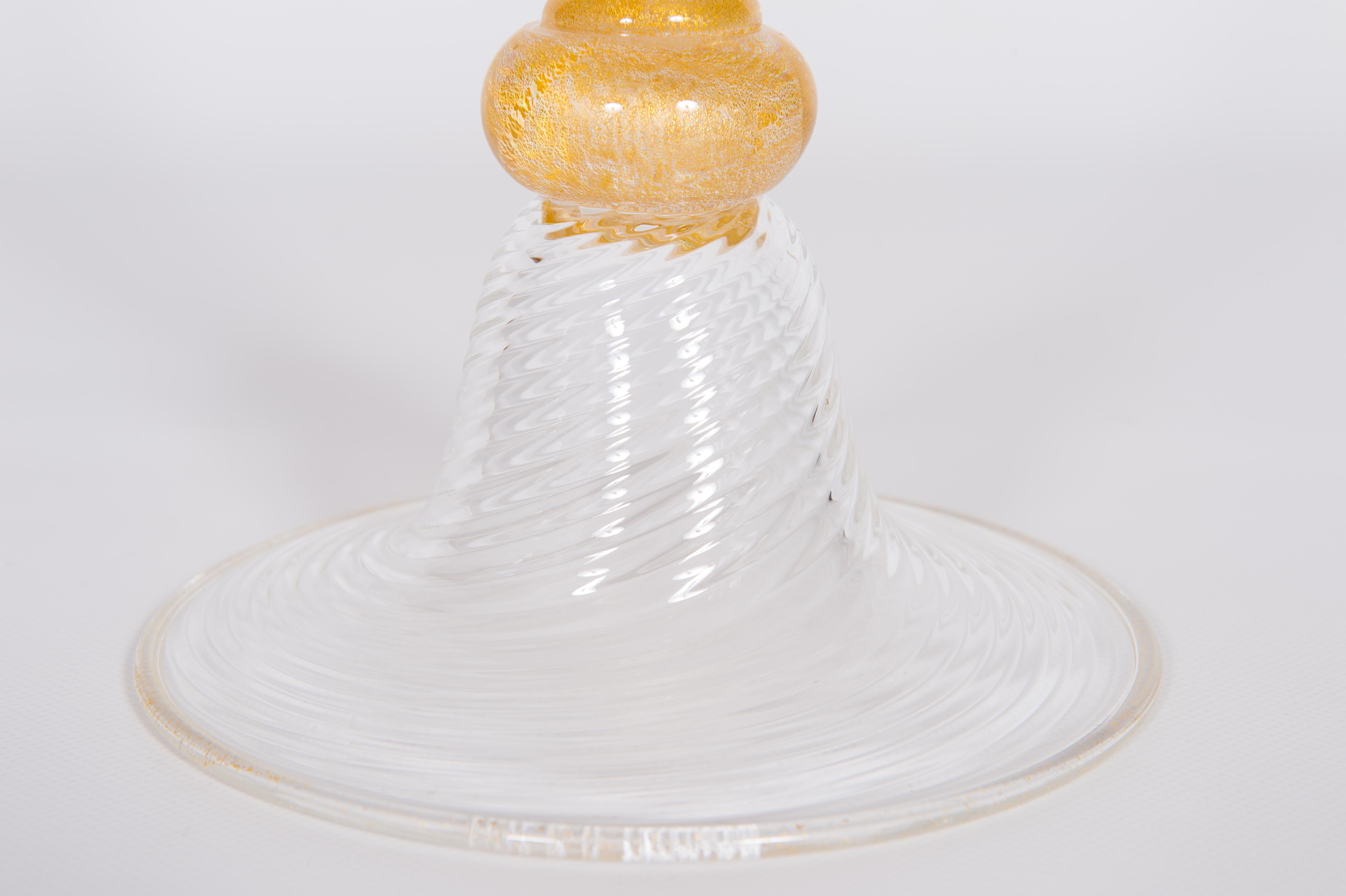 Vaso Tallo Lirio de Murano Transparente y Dorado Italia Siglo XXI en Excelente estado para la venta en Villaverla, IT
