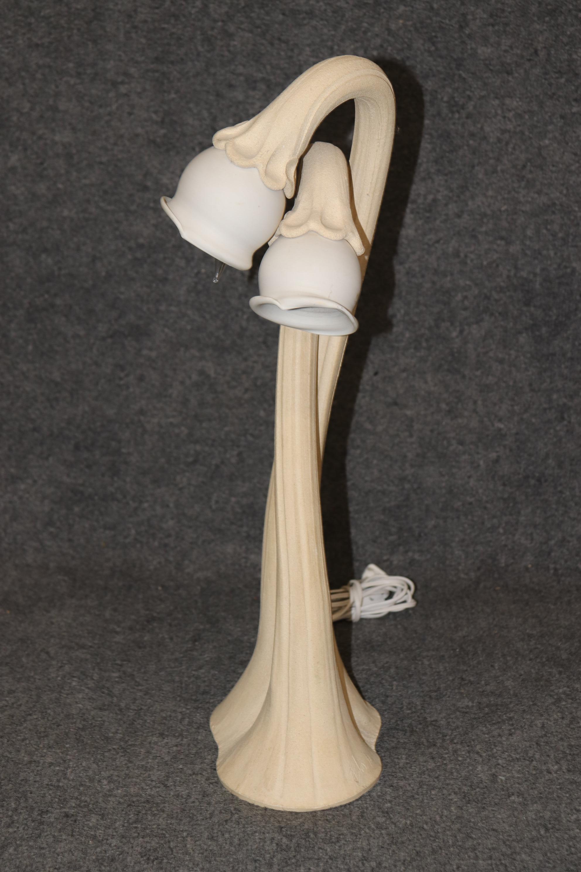 Post-Modern Calla Lily Stoneware Table Lamp By Doug Blum Circa 1980s