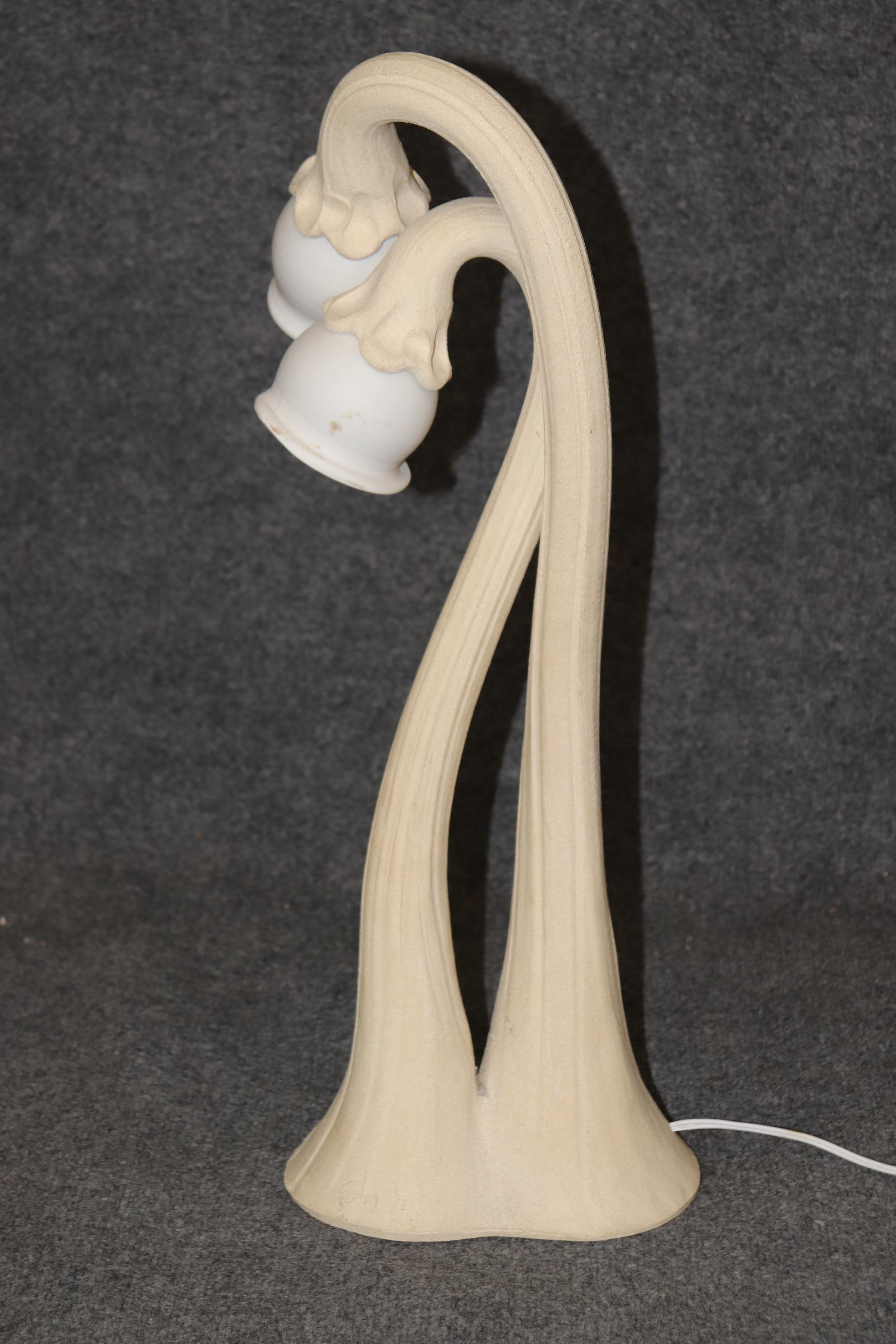 American Calla Lily Stoneware Table Lamp By Doug Blum Circa 1980s