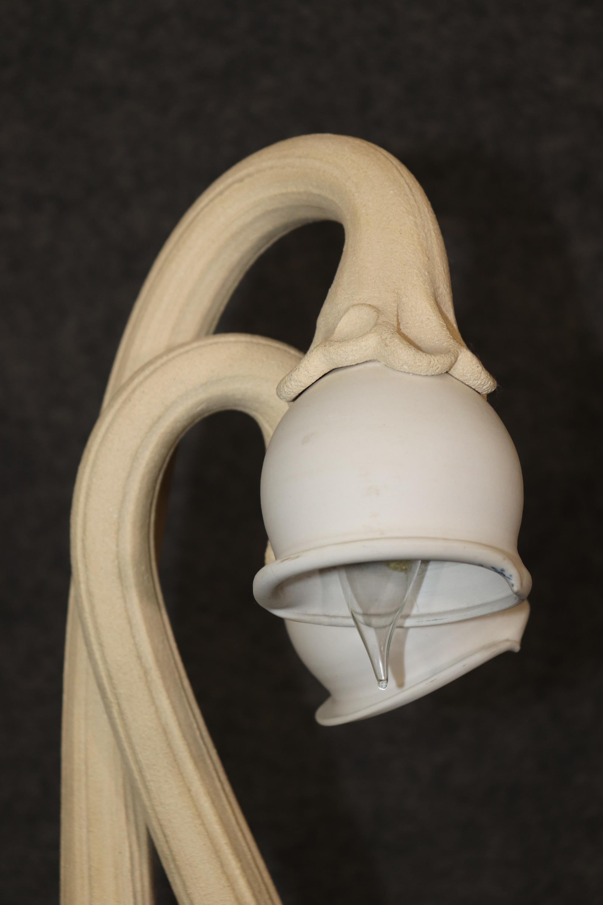 Calla Lily Stoneware Table Lamp By Doug Blum Circa 1980s 2