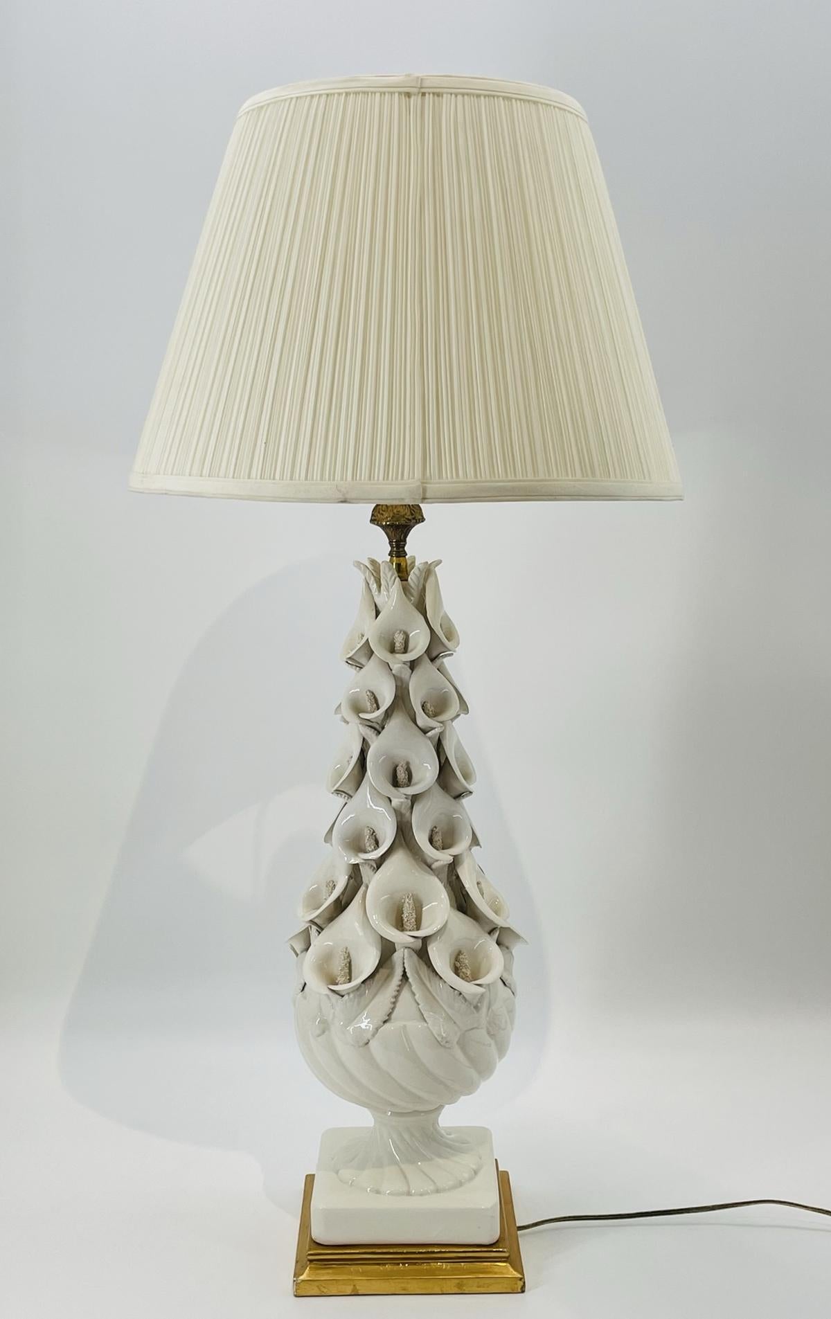 Mid-Century Modern Lampe de table Calla Lily par Bondia/Manises, Espagne, années 1960