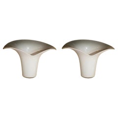 White Murano Glass Sconces - a pair