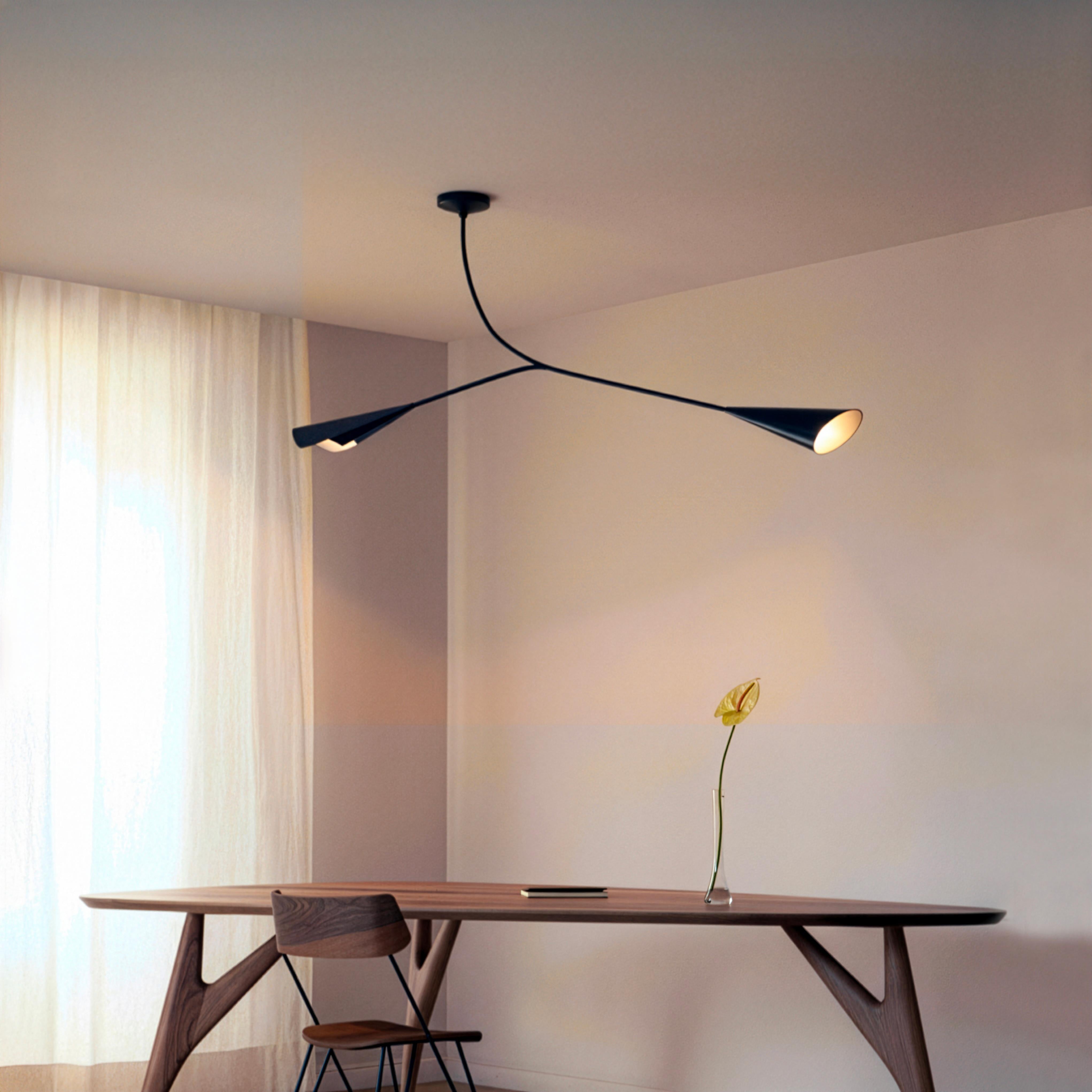Lámpara de techo moderna Calla - Iluminación minimalista italiana de lujo, Greyge en venta 3