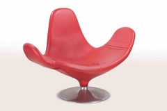 Calla Red Leather Armchair by Stefano Giovannoni for Domodinamica, 1980s
