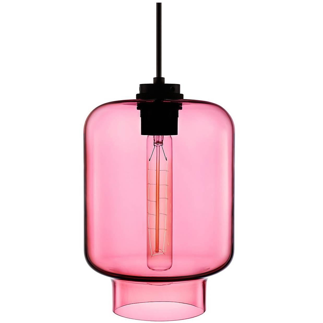 Calla Rose Handblown Modern Glass Pendant Light, Made in the USA For Sale