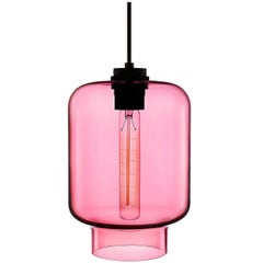 Lámpara colgante de cristal soplado Calla Rose, fabricada en EE.UU.