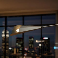 CALLA Small Grey Ceiling Lamp 135 cm - Sculptural Italian Chandelier in Lacquere