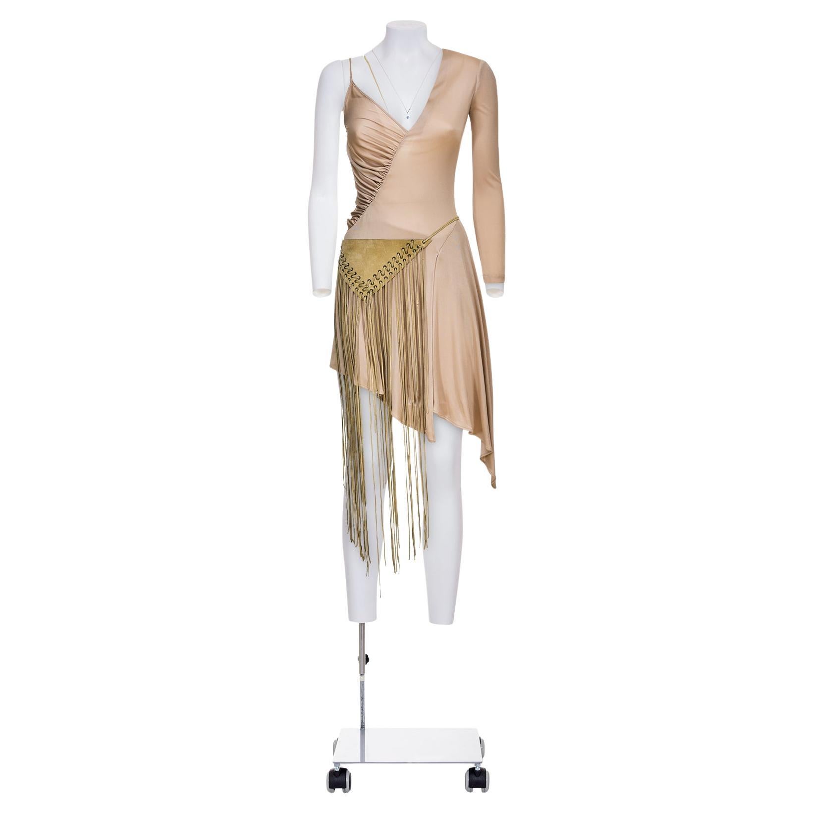 CALLAGHAN BY NICOLAS GHESQUIÈRE SS 01 Raro abito asimmetrico con drappeggio in vendita