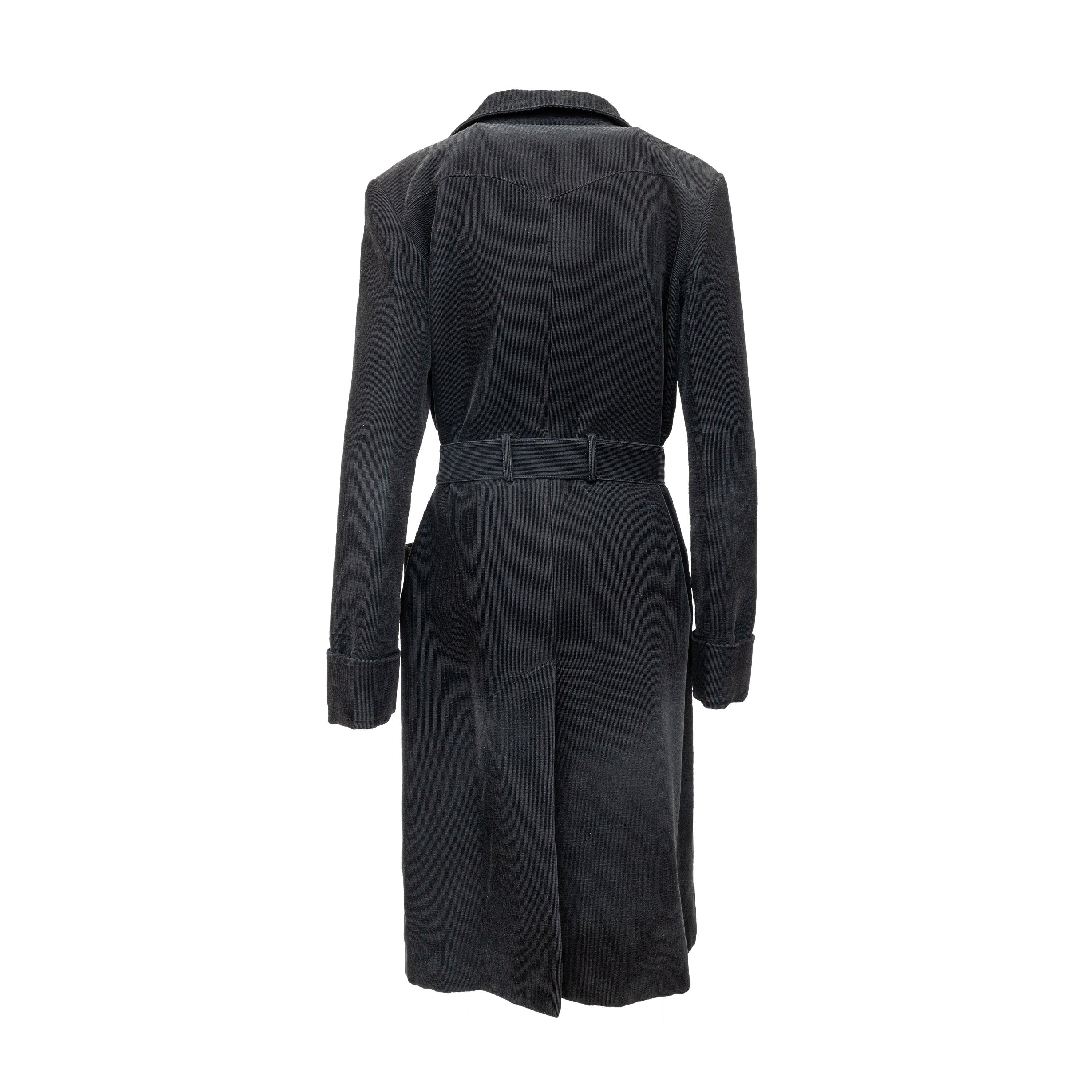 Nero Cappotto in velluto a coste CALLAGHAN - anni '00 in vendita