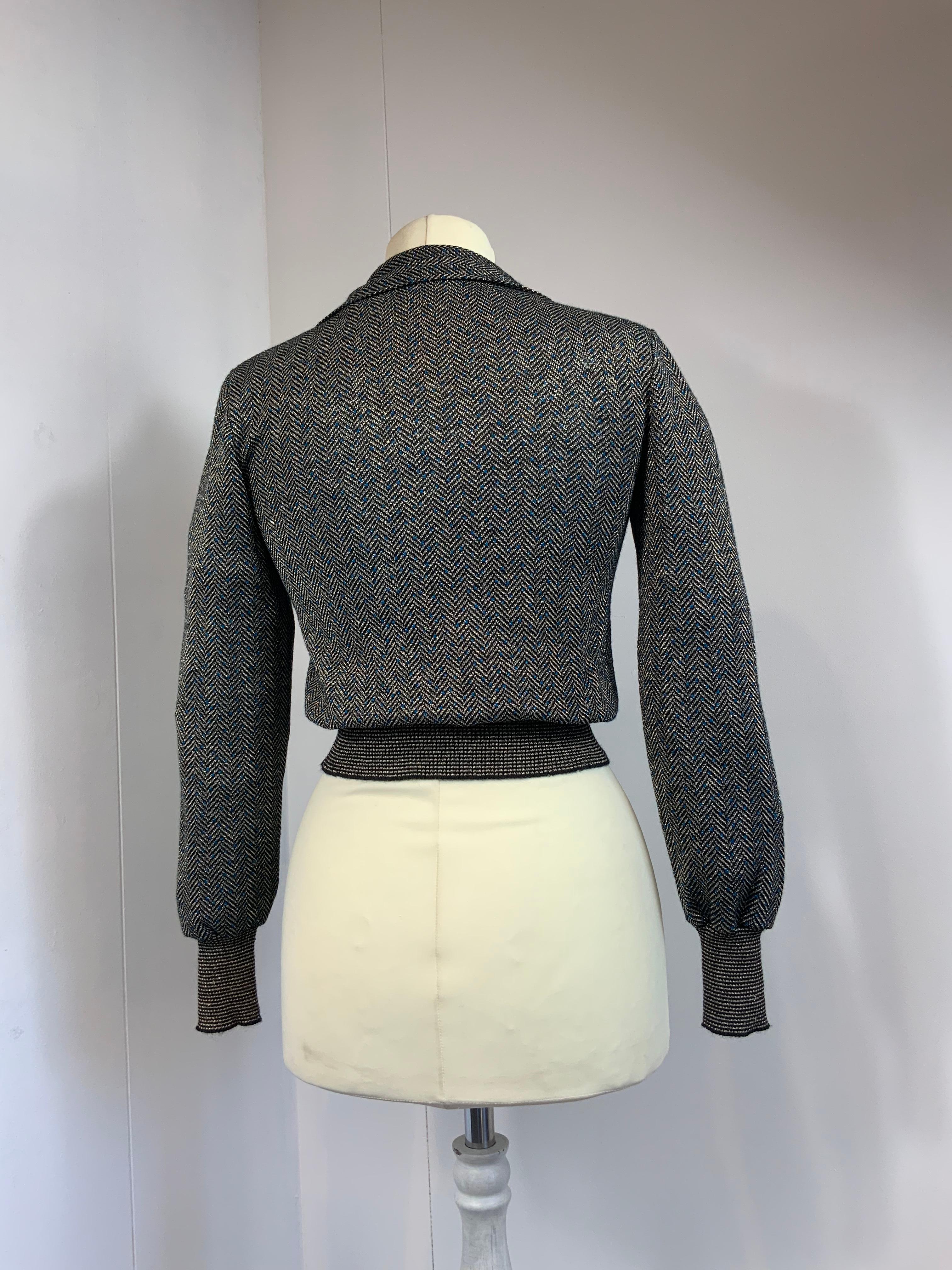 Black Callaghan lurex and wool jumper by Gianni Versace For Sale