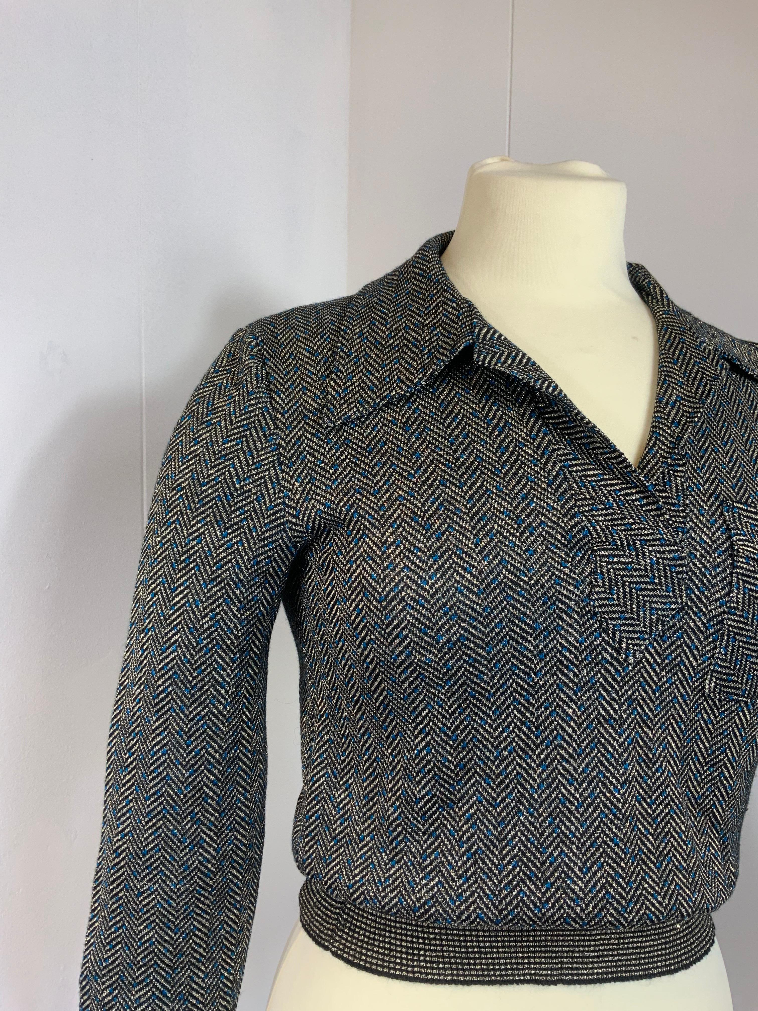 Callaghan lurex and wool jumper by Gianni Versace In Good Condition For Sale In Carnate, IT