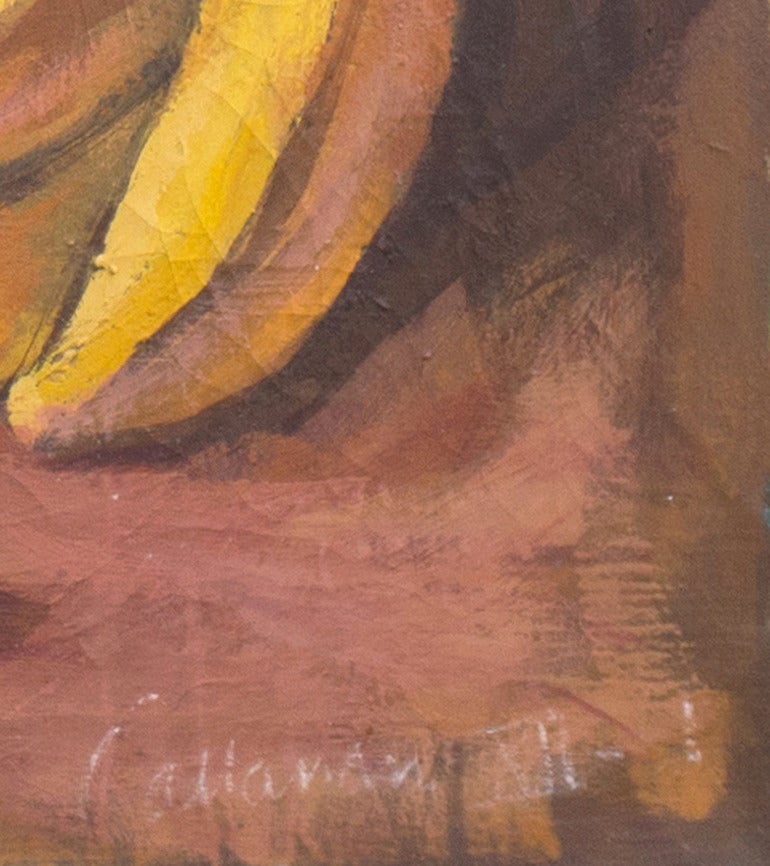 'Still Life with Conch Shell', Large Mid-Century American Post Impressionist Oil For Sale 2