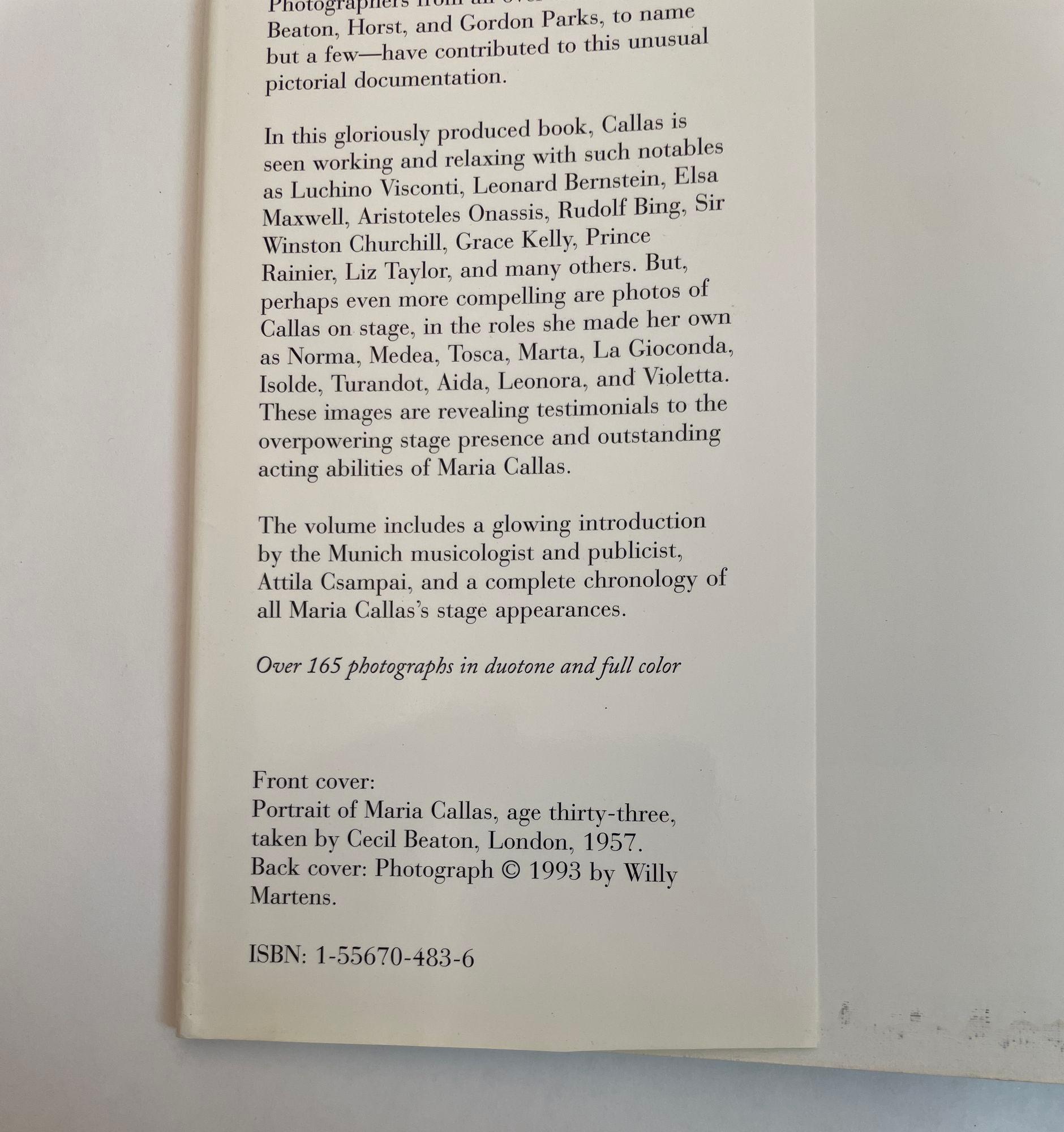 20ième siècle Callas Images of a Legend de Attila Csampai, 1ère édition 1996 en vente
