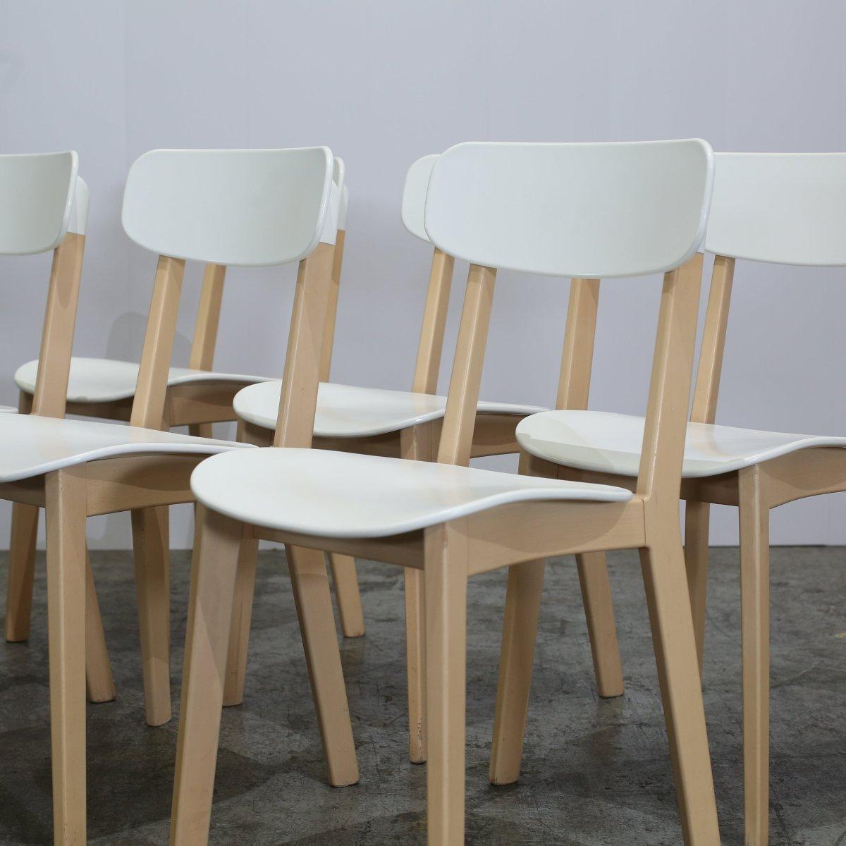 Calligaris Chaise Cream Chairs, Set of Six In Good Condition For Sale In Basildon, London