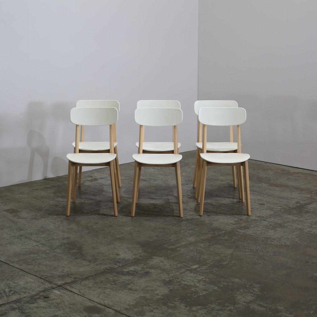 Calligaris Chaise Cream Chairs, Set of Six For Sale 1