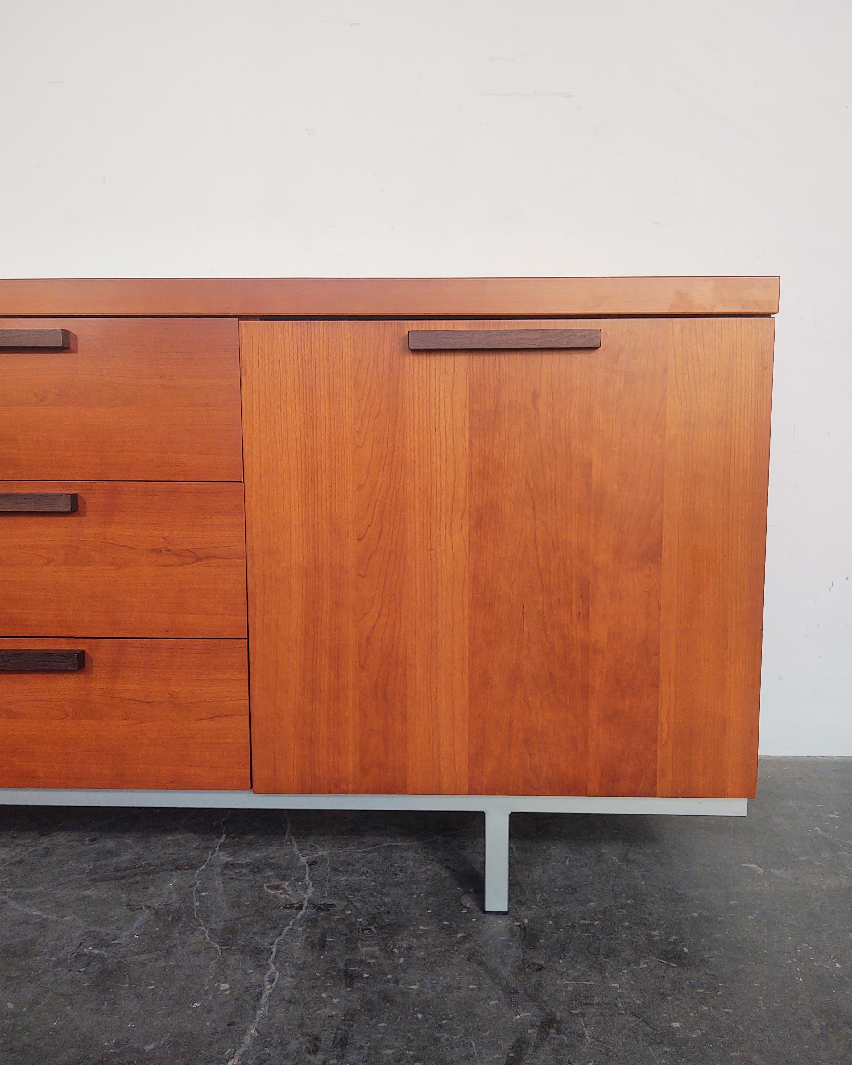 Modern Calligaris Cherry Wood and Ebony Credenza