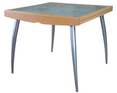 Calligaris Italian Modern Bon Ton Glass Extendable Dining Breakfast Table MCM