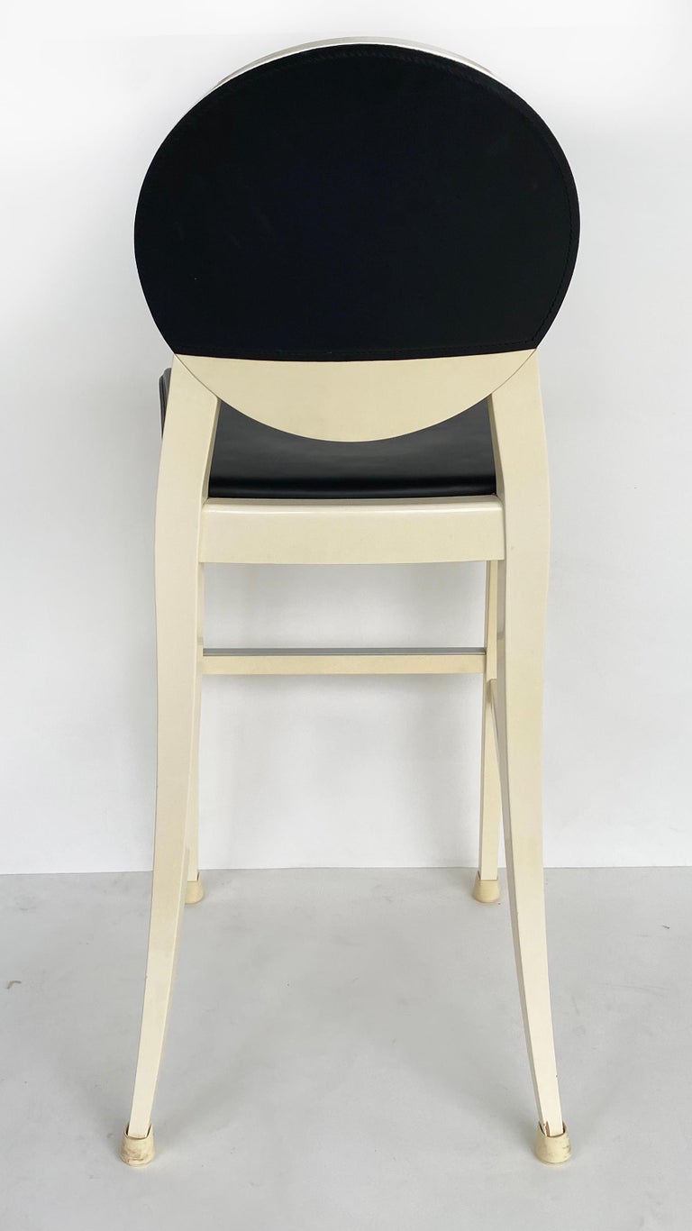 Calligaris Lacquered Wood Upholstered Bar Stools Made in Italy, Set of