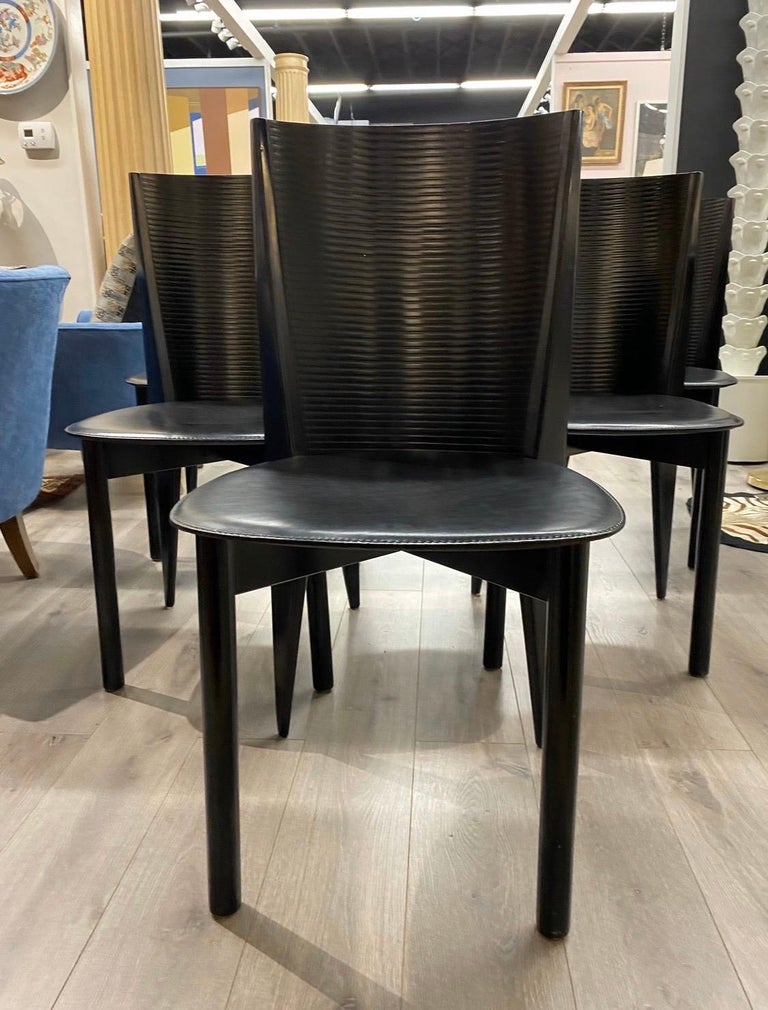 Calligaris Made in Italy Set of Six Black Dining Chairs at 1stDibs