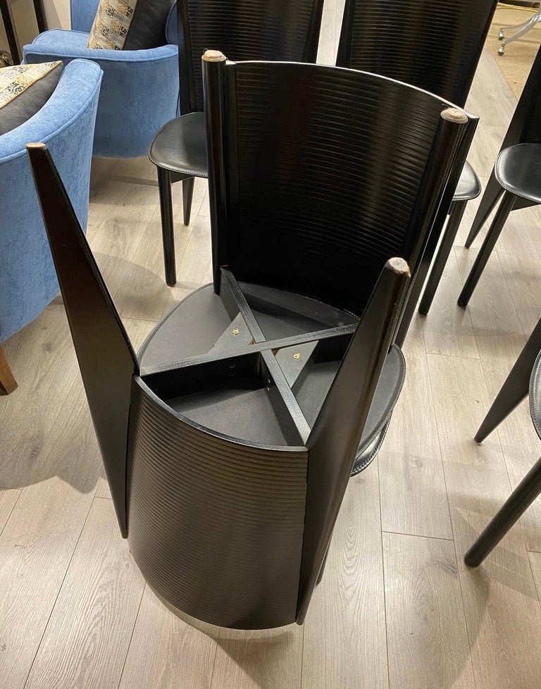 Calligaris Made in Italy Set of Six Black Dining Chairs at 1stDibs