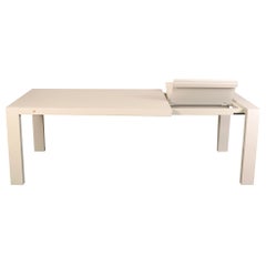 Used Calligaris White Lacquer Butterfly Leaf Dining Table