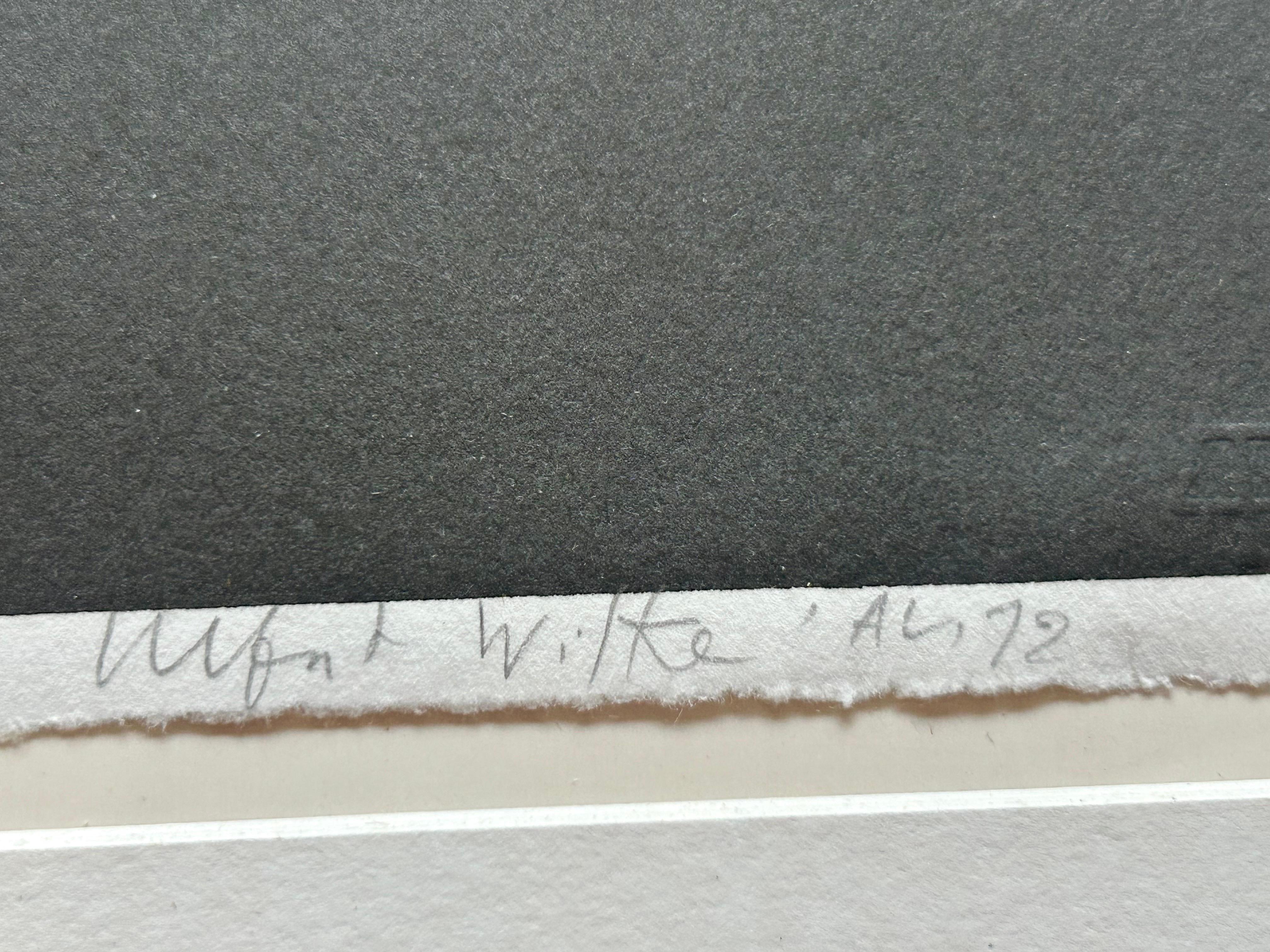 Serigrafía caligráfica 1972 Ulfert Wilke Grabado en venta