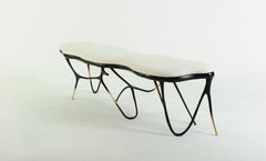Calligraphic Sculpted Brass Bench by Misaya