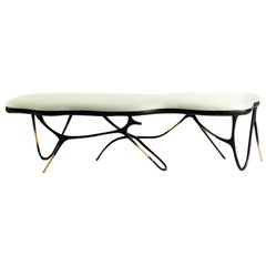 Calligraphic Sculpted Brass Bench by Misaya
