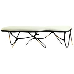 Calligraphic Sculpted Brass Bench by Misaya