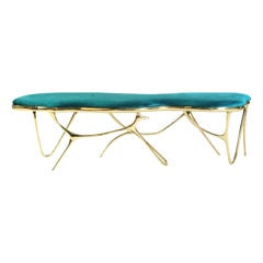 Calligraphic Sculpted Brass Bench by Misaya