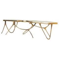 Calligraphic Sculpted Brass Bench by Misaya