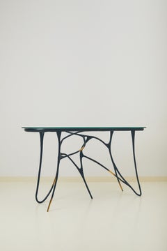 Console calligrafica in ottone scolpito di Misaya