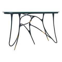 Calligraphic Sculpted Brass Console by Misaya
