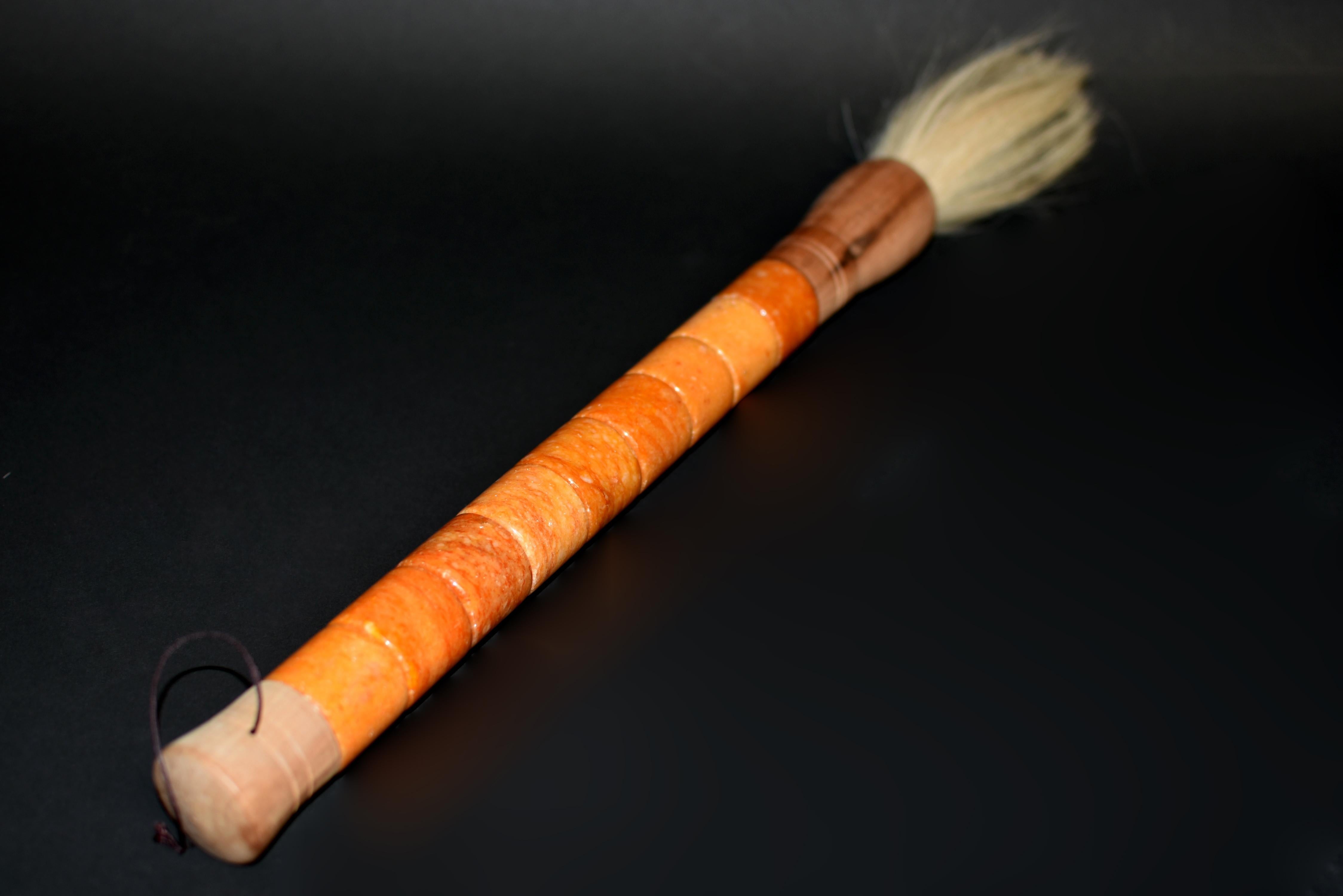 Large Calligraphy Brush Butterscotch Marble Archer's Rings 20.5