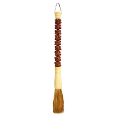 Calligraphy Brush Filigree Red Coral Faux