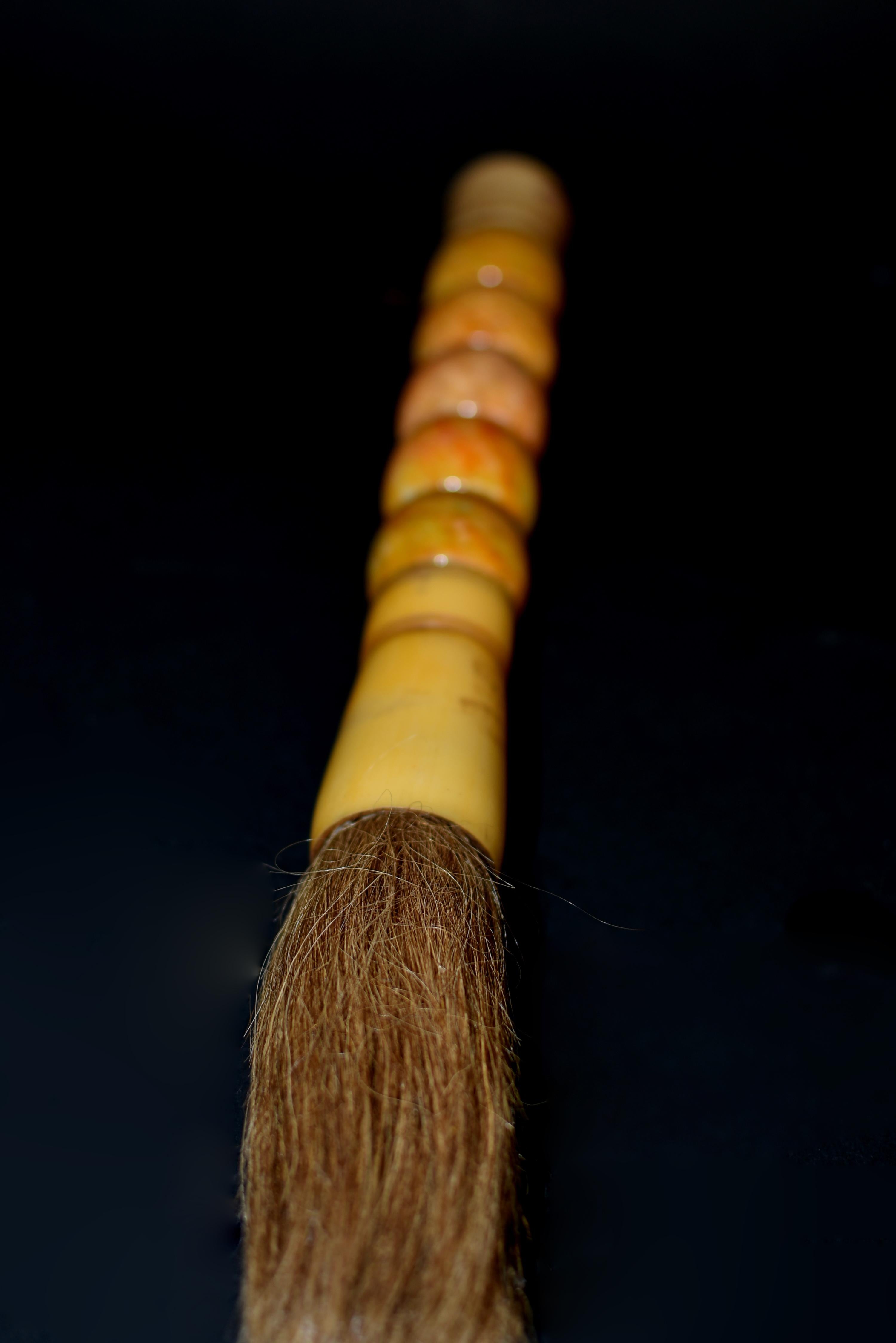 Calligraphy Brush Large Amber Marble Beads 15