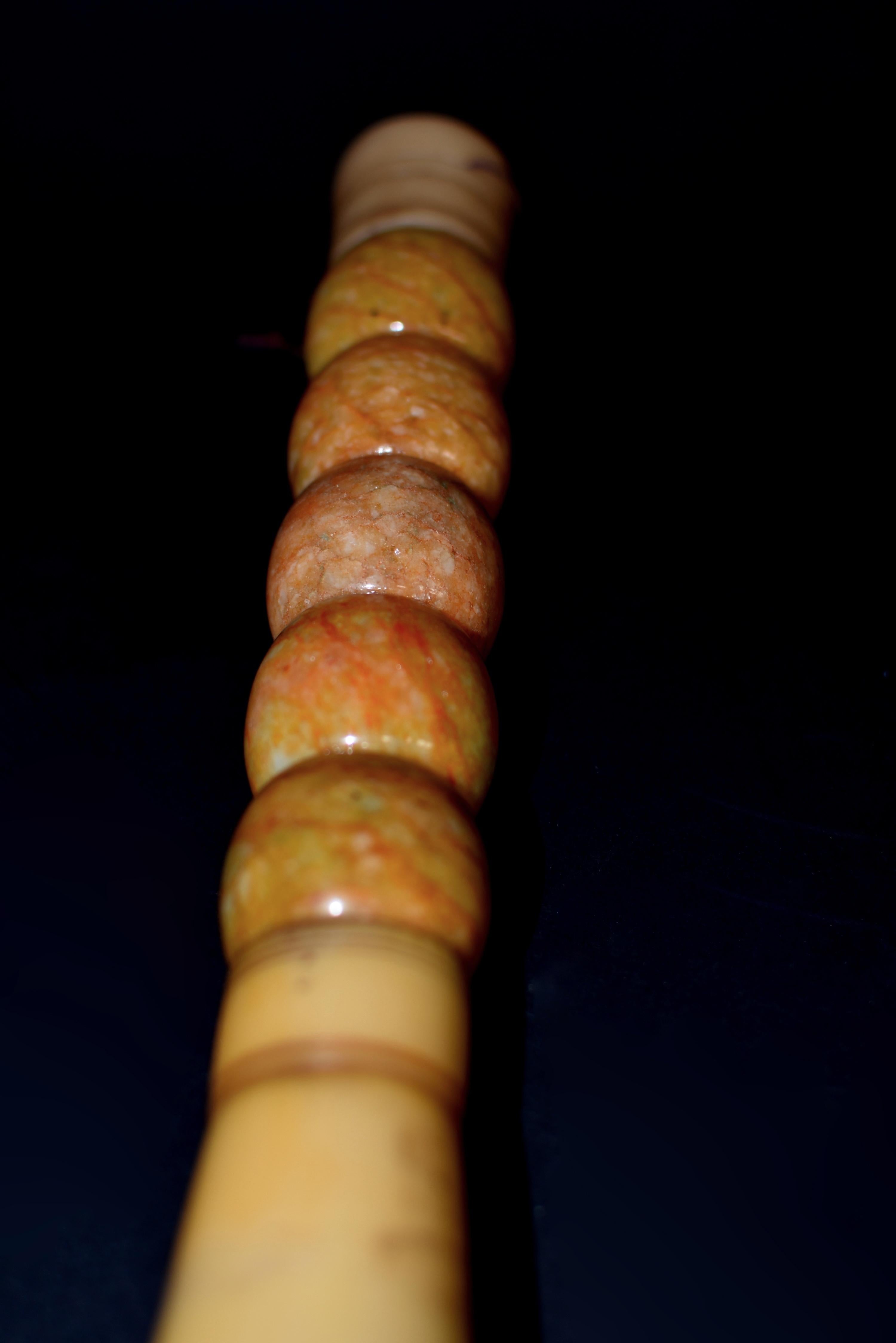 Calligraphy Brush Large Amber Marble Beads 15