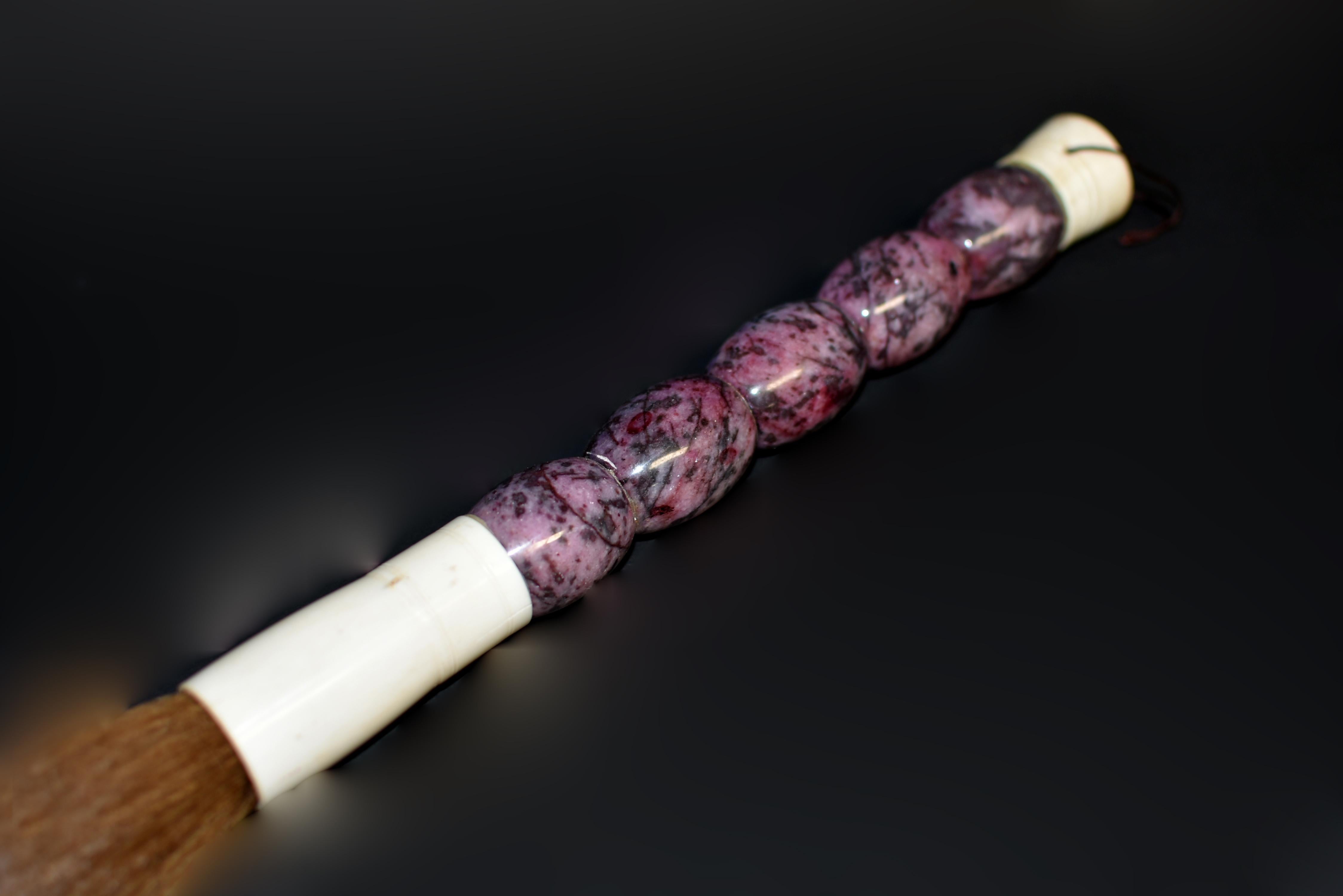 Bone Pink Rhodonite Gemstone Calligraphy Brush 15
