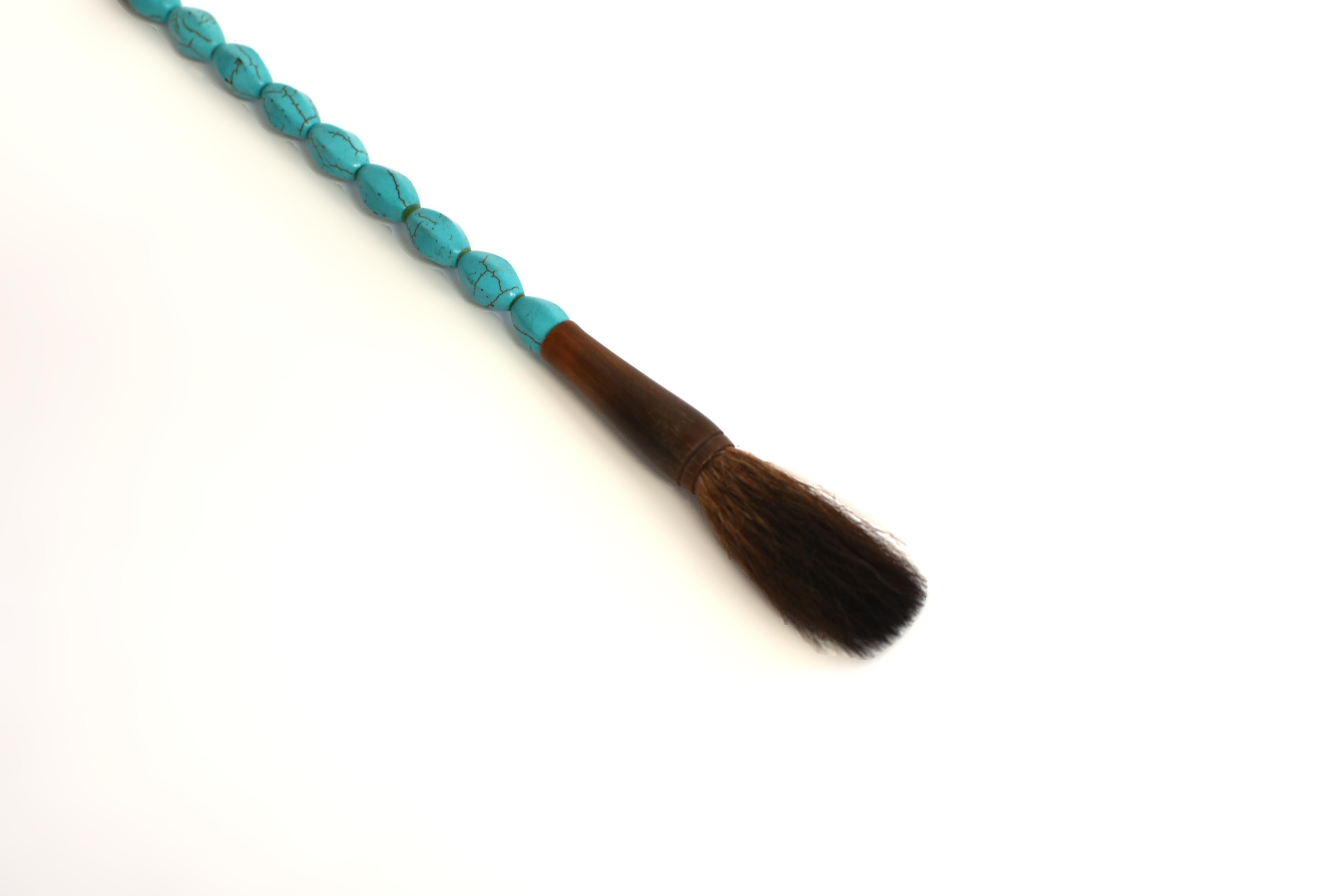 Calligraphy Brush Turquoise Horn For Sale 1