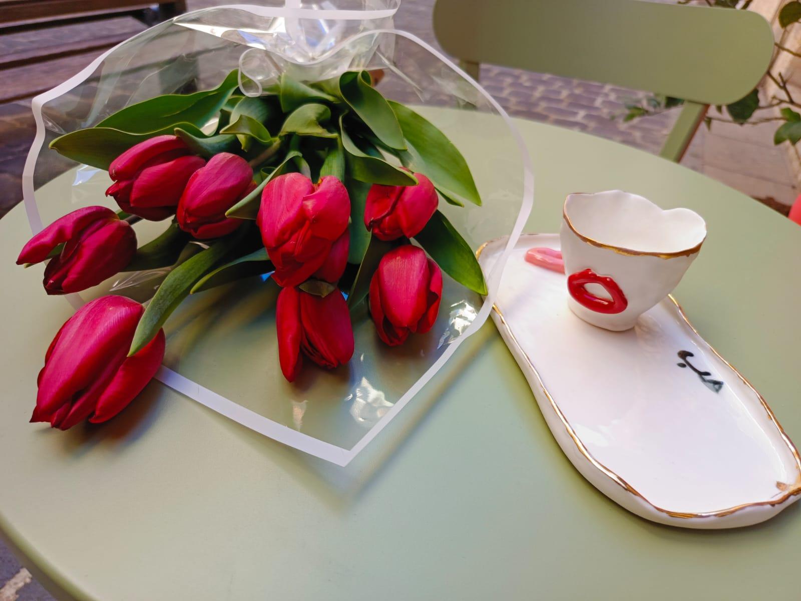 Bandeja de porcelana con caligrafía de Hania Jneid en Nuevo estado para la venta en BARCELONA, ES