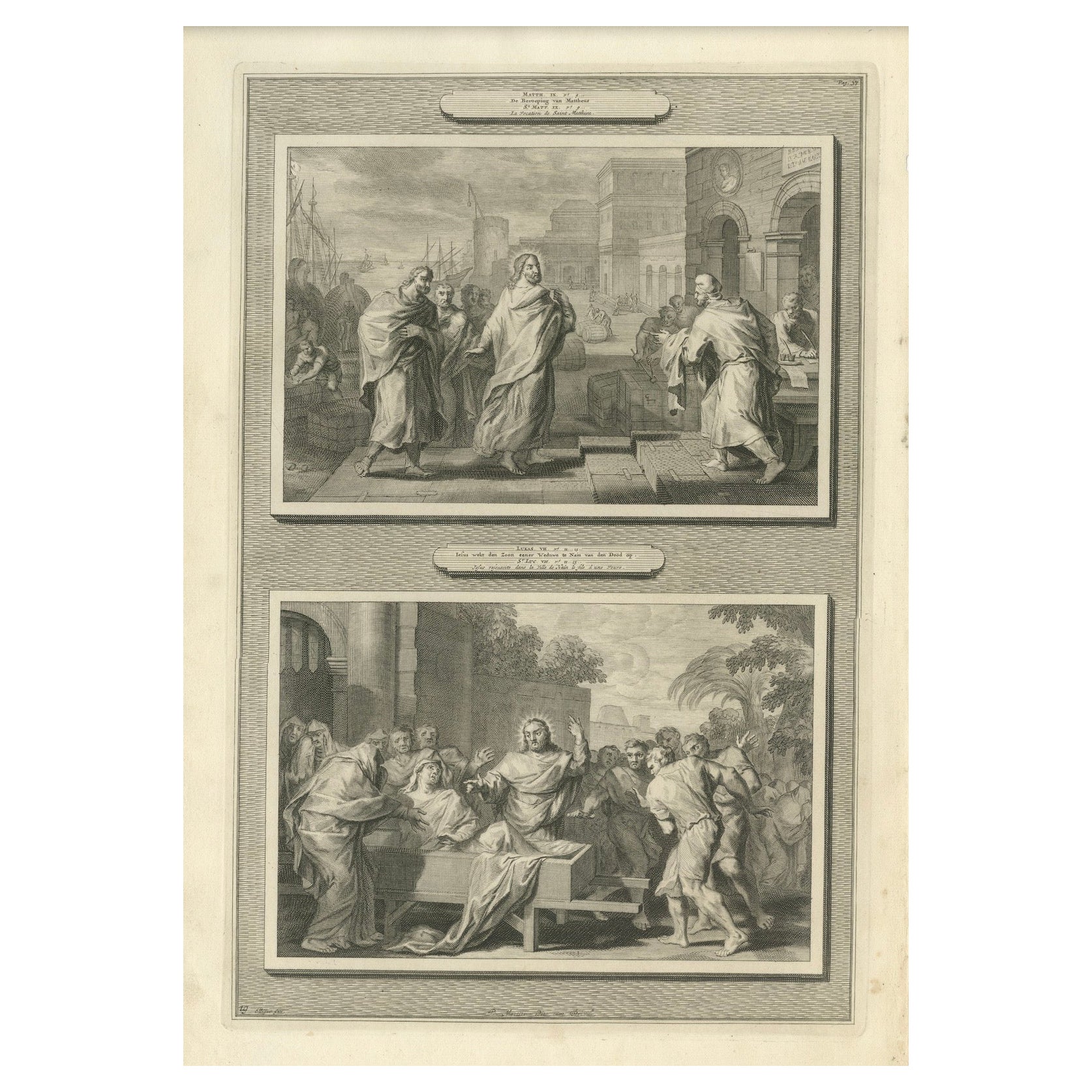 Die Berufung des Heiligen Matthäus und die Auferweckung des Sohnes der Witwe, Pieter Mortier, ca. 1700