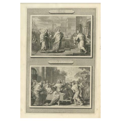 Calling of Saint Matthew & Raising of the Widow’s Son, Pieter Mortier, ca. 1700