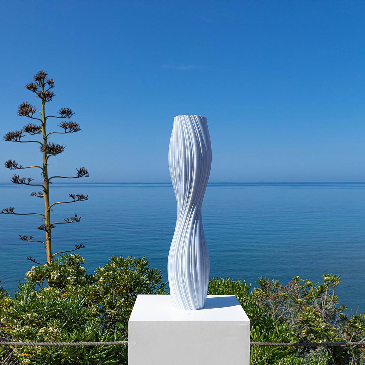 Calliope, White Contemporary Sustainable Vase-Sculpture For Sale 4