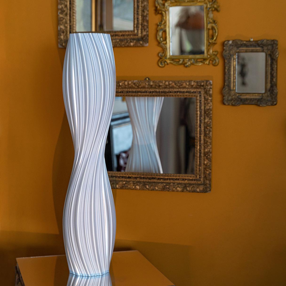 Italian Calliope, White Contemporary Sustainable Vase-Sculpture For Sale
